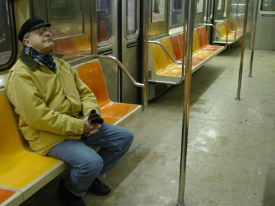 On the New York City subway.